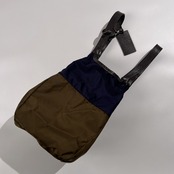 Mademoiselle NON NON マドモアゼルノンノン MARCO MASI マルコマージ レザー切替 ナイロン ハンドバッグ トートバッグ/ネイビー系×カーキ系