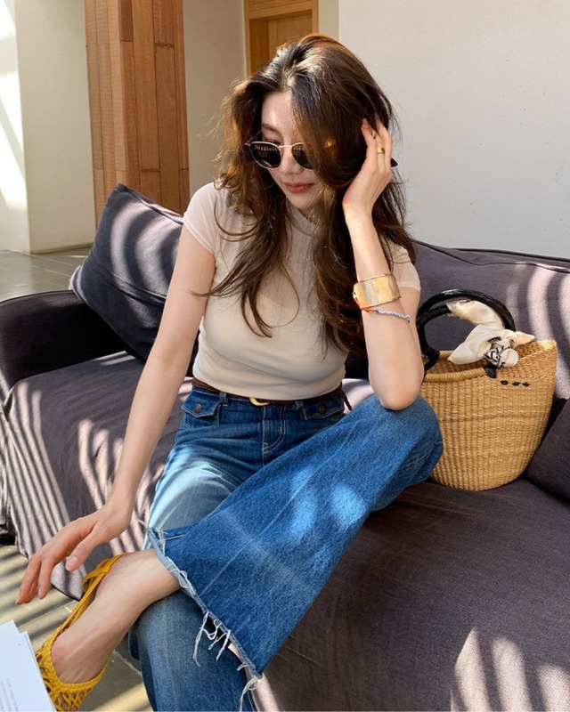 シアーフィットハーフスリーブトップス　S26029