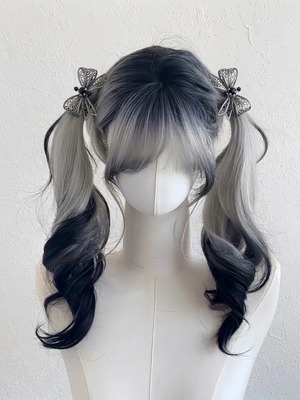 Basic - 狐カラー Black×Gray【商品番号 1028】レースフロントなし×