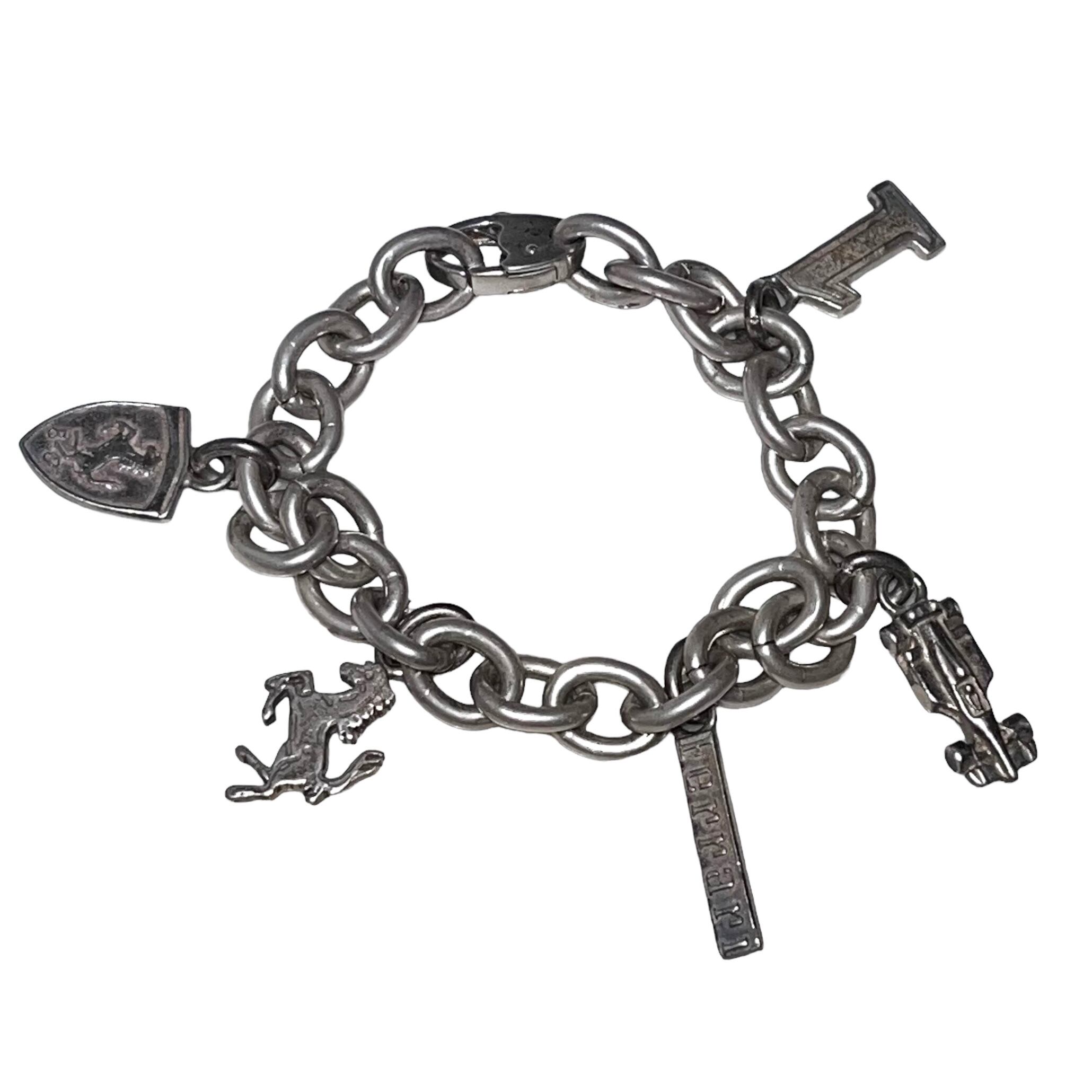 vintage heavy gauge silver bracelet with 