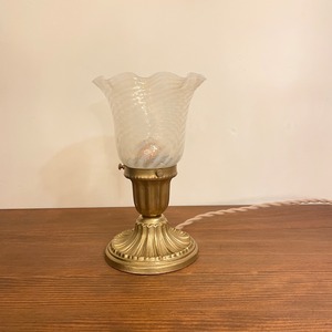 Antique Opalescent Swirl Glass Shade Lamp