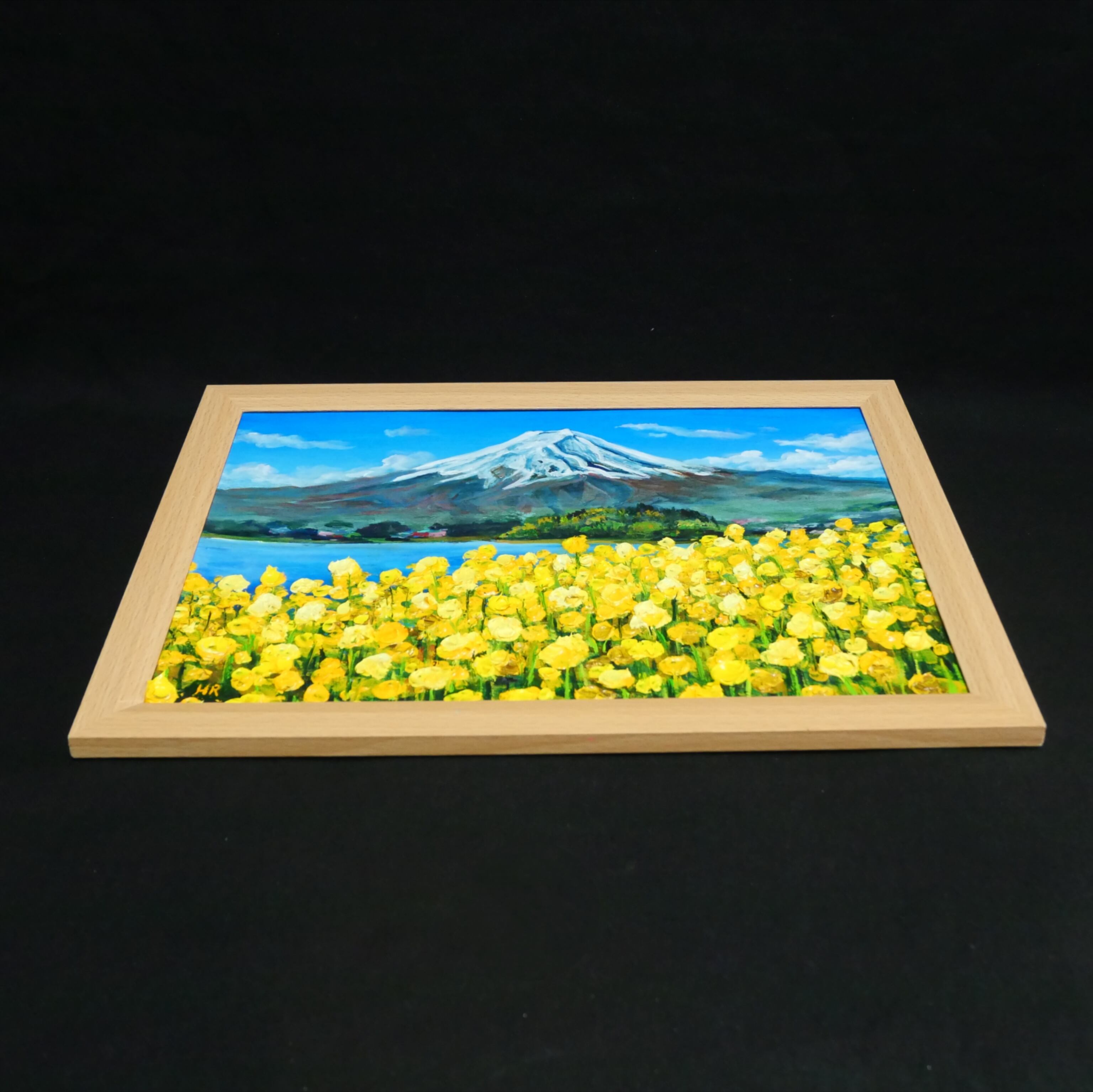 油絵 絵画 富士山【春の息吹と、悠久の富士】油彩画 原画 風景 癒やし