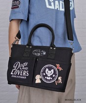 【直営限定ITEM】-TYPE B- パッチ×ペイントコンパクト3wayバッグ (BLACK)　CQ-49501H