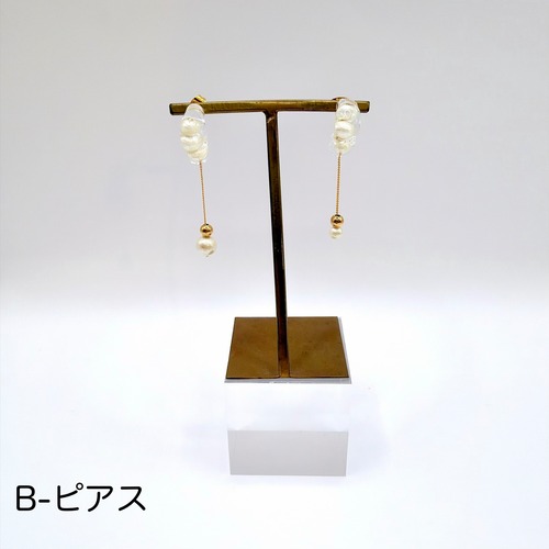 【受注】トリプルコラボ ピアス(パール前)