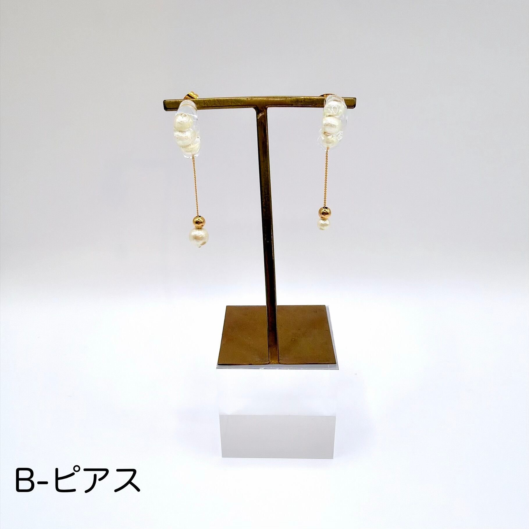 【受注】トリプルコラボ ピアス(パール前)