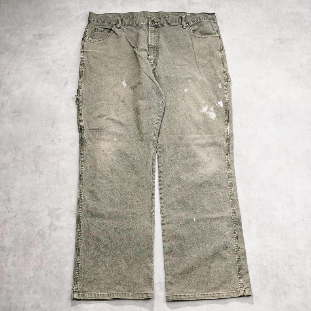 ディッキーズ W38 ダックパンツ ペインターパンツ 古着 カーキ 22013