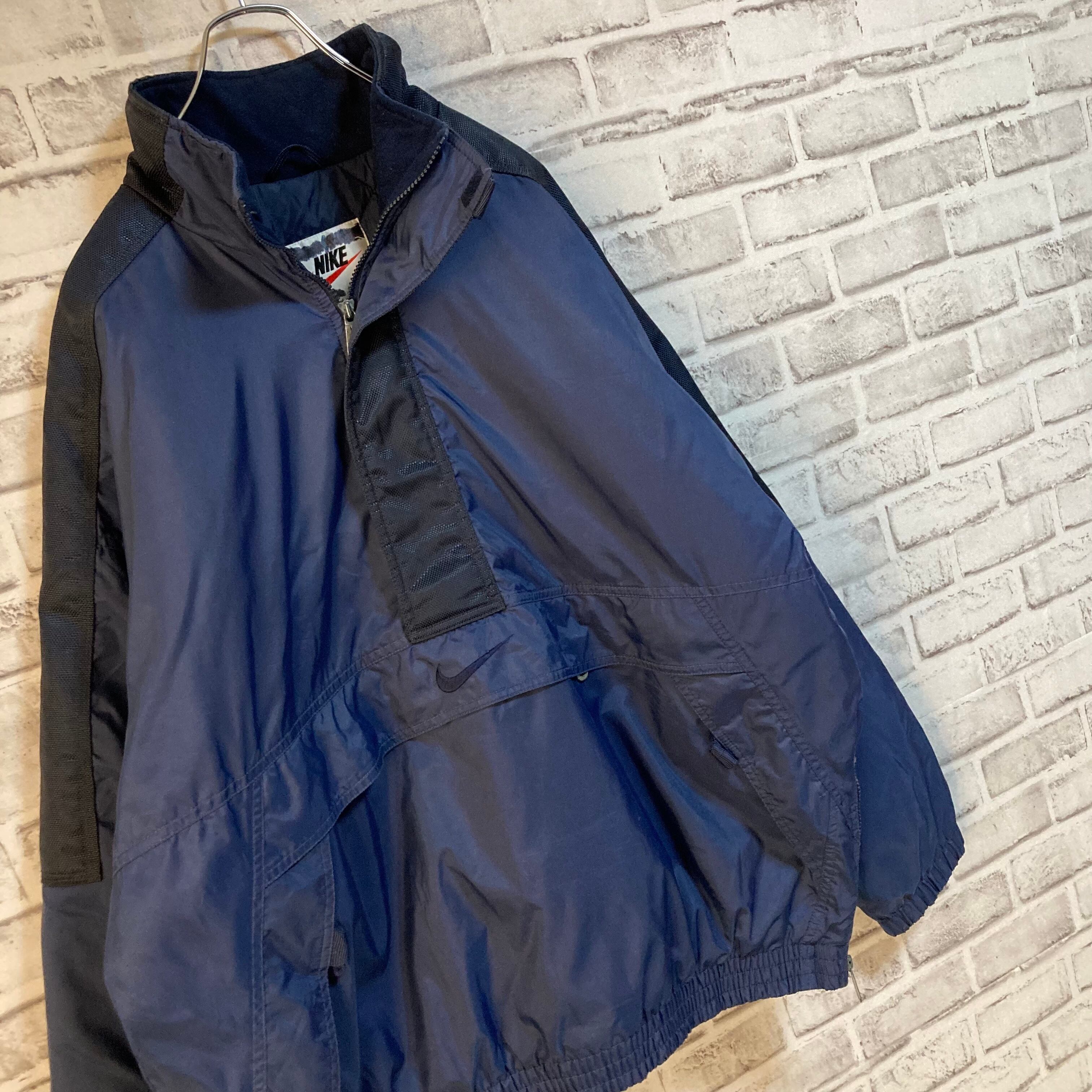 NIKE】90s Heavy Halfzip Nylon Jacket L USA規格 ナイキ 銀タグ 切替 