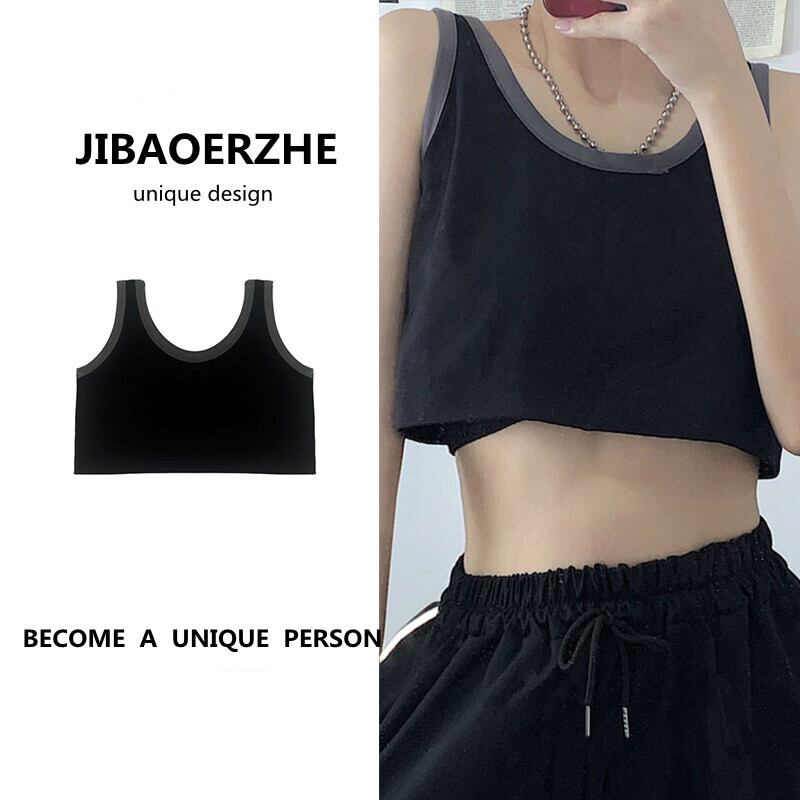 スタイルサマースタンダードショートカジュアルソリッド カラーノースリーブトップス レトロ かわいい 夏物 ソリッドカラー ケッペル24452995872