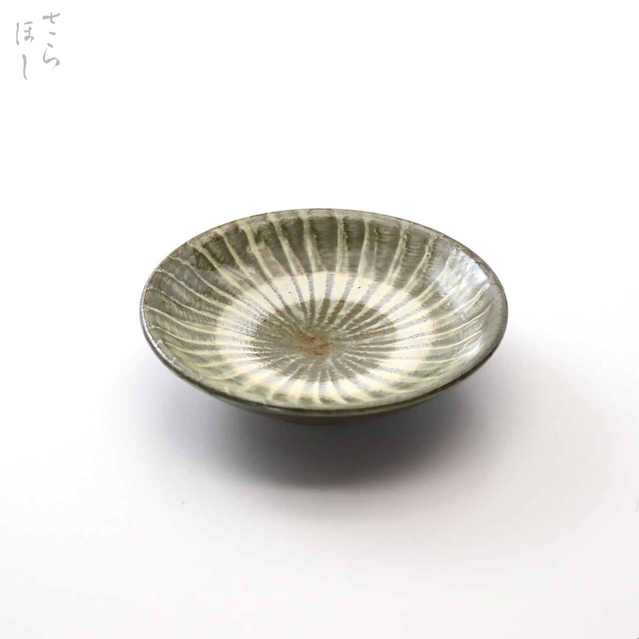 小鹿田焼 小袋窯 8寸皿 内外全面飛びかんな 茶 幅約24cm カレー皿 大皿