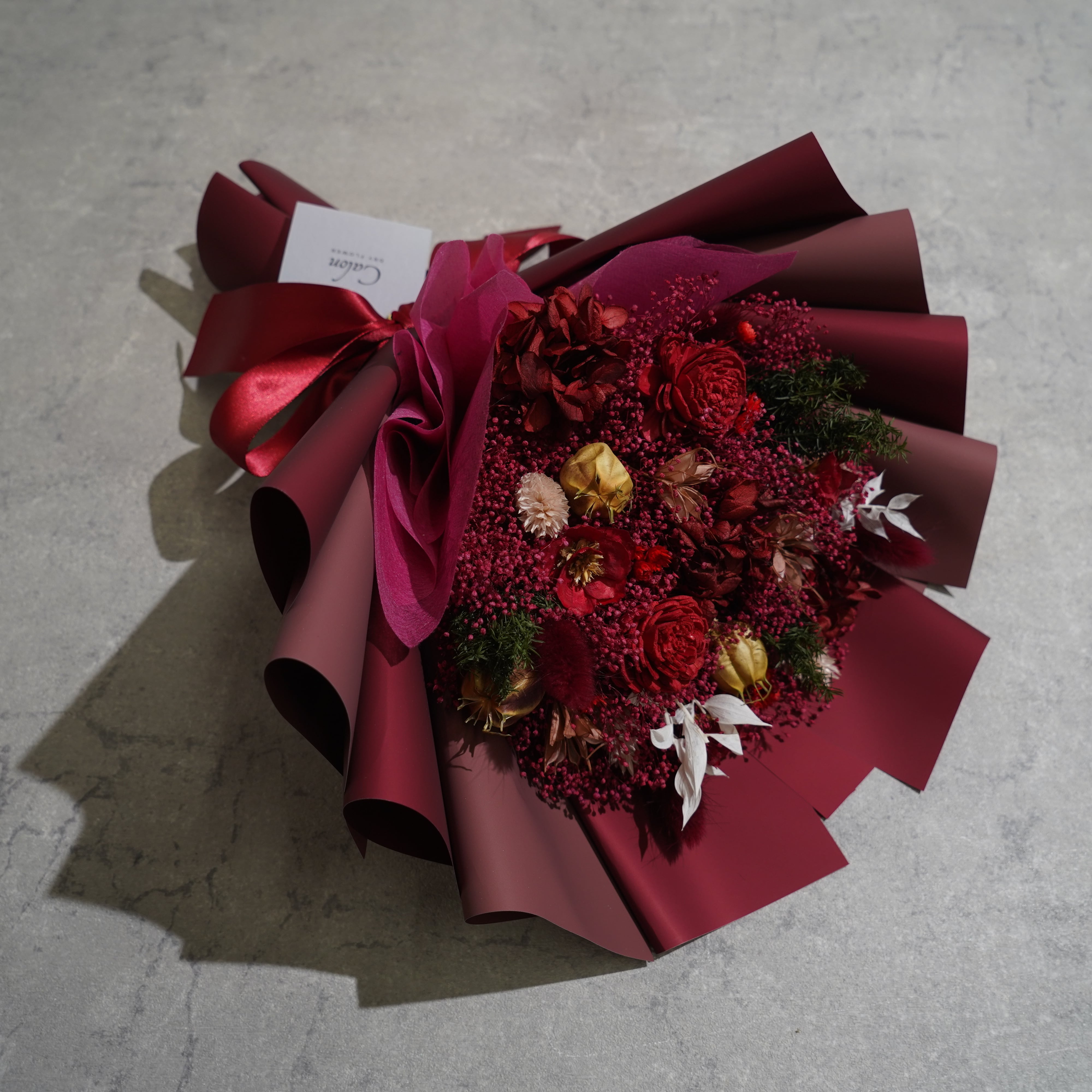 ドライフラワーの花束 Mサイズ レッド M-567≪限定1点≫