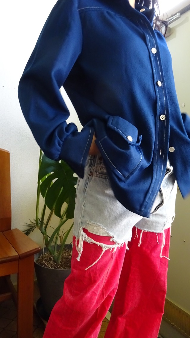 70s～US white stitch vintage shirt