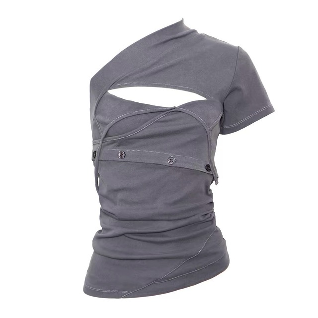 [Flowers birds Market] Detachable Shoulder Slimming Top