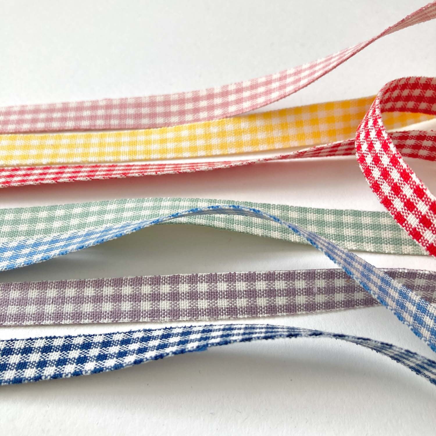 ギンガムチェックのダブルフェイスリボン（50cm〜） | Dua