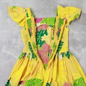 フラダンス 衣装 ワンピース ドレス イエロー系 マーメイドライン エムエムジェイ 日本製 ハイビスカス柄 ハワイアンプリント アロハ シングル かわいい 華やか 鮮やか カラフル MermaidLine MMJ グリーン系 ピンク系 ホワイト系 黄 緑 黄緑 白 フレア ドレスアップ おしゃれ 大人 レディース トロピカル ハワイ フラスタイル