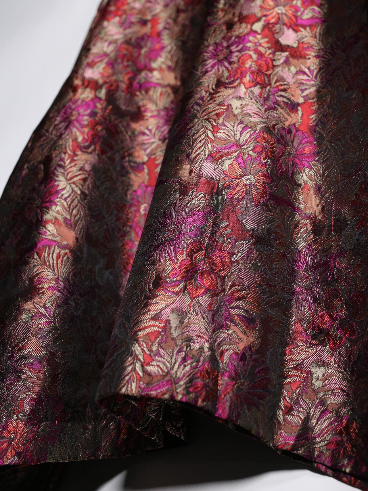 gloss fabric flower pattern wide silhouette shirt jacket - 14