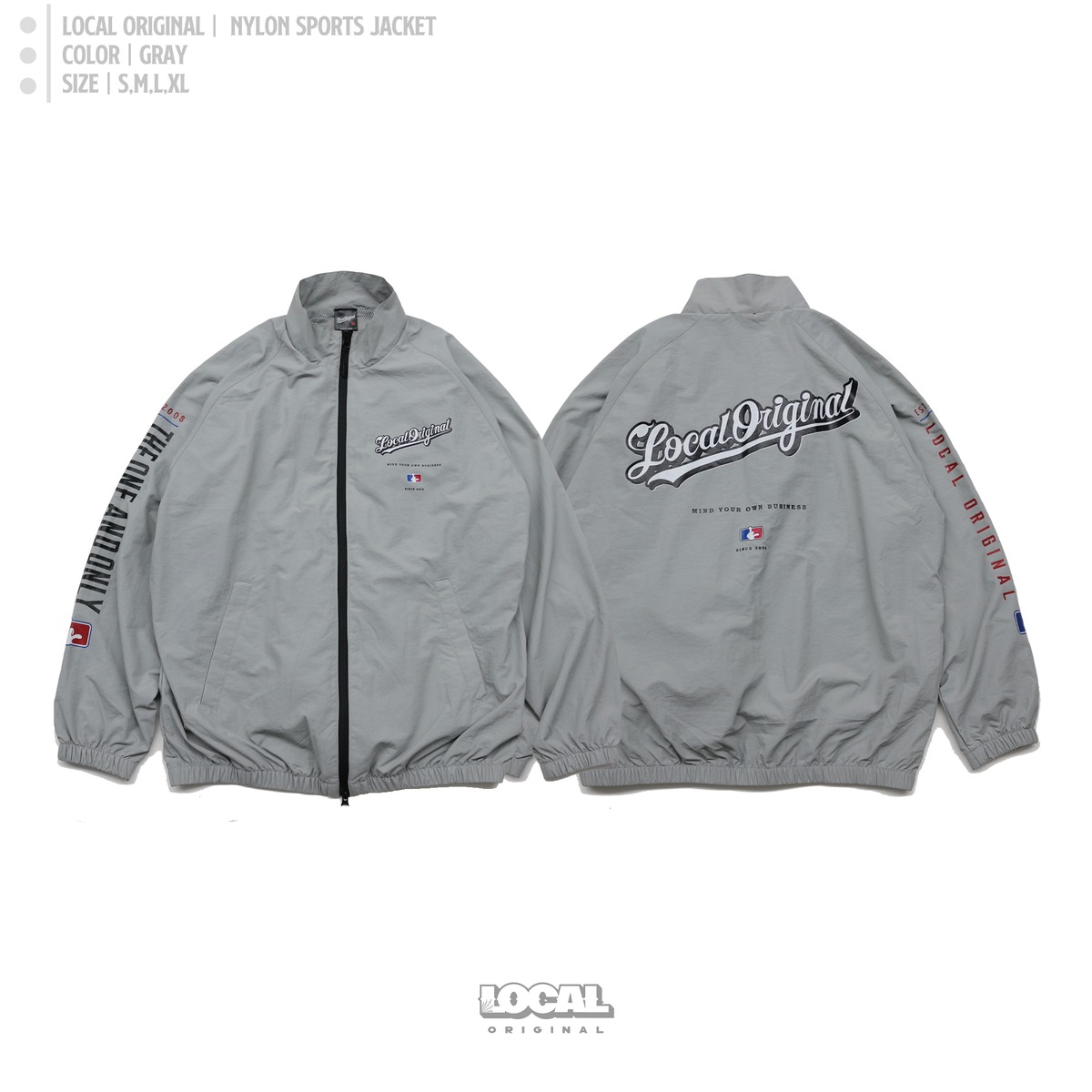 BB LOGO- Nylon fat jacket / Gray | LOCAL ALL DAY
