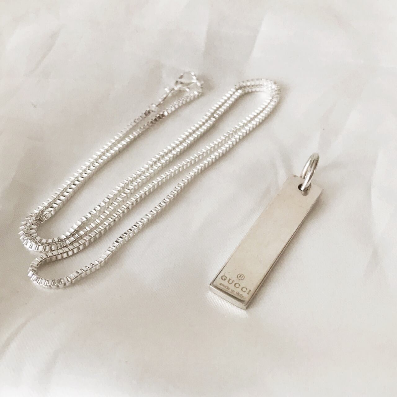 グッチ プレートネックレス ｓｖ926 メンズ レディース 良品 Aspiration01