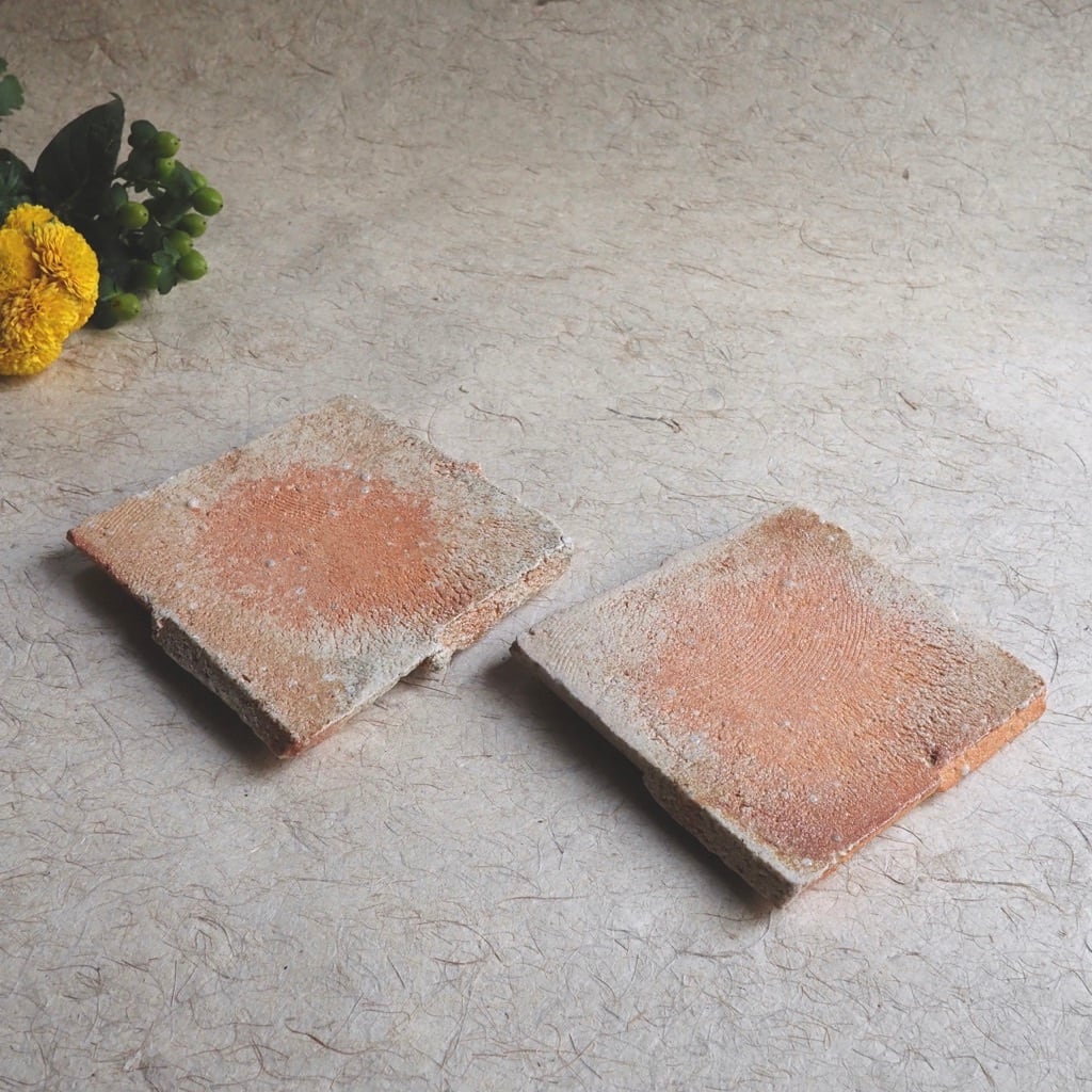 藤本 秀/焼締 淡色角皿