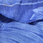 フラダンス 衣装 ワンピース ドレス ブルー系 プルメリア柄 ヤシ柄 青 華やか ハワイアン アロハ 半袖 かわいい ハワイアンプリント 花柄 ふんわり フリル