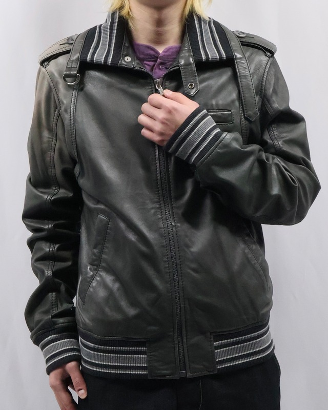 【D&G】rib design leather blouson