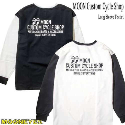 MOON Custom Cycle Shop Long Sleeve T-shirt 全2色 ムーン カスタム サイクル ショップ ロング スリーブ Tシャツ 長袖 バイク MOONEYES ムーンアイズ