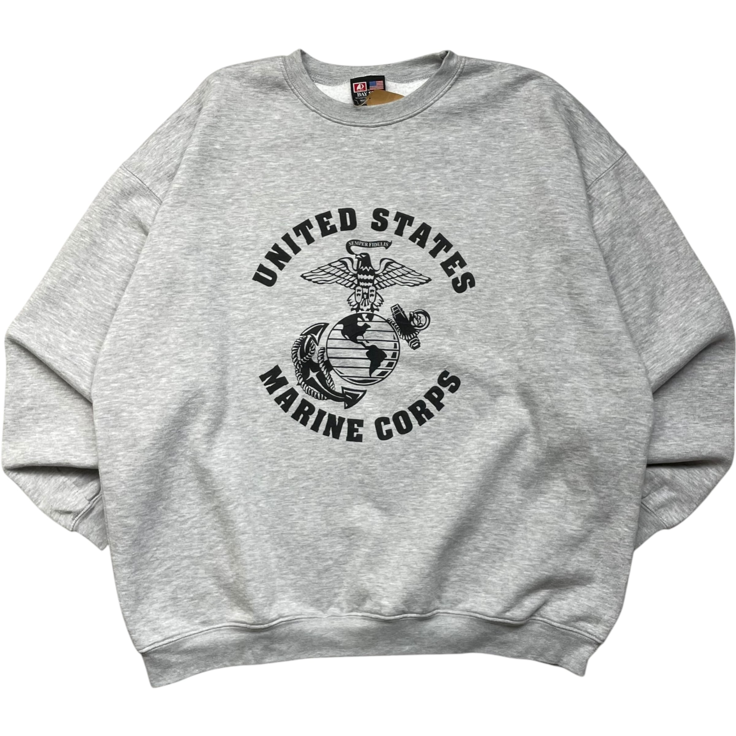 《XXXL》 BAY SIDE スウェット USMC アメリカ海兵隊 グレー USA製 no.5654