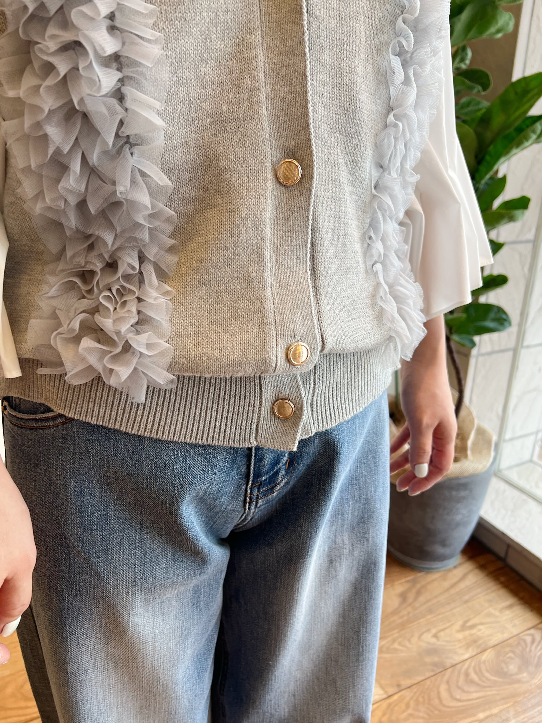 MARGAUX VINTAGE / チュールフリルベスト | anouk