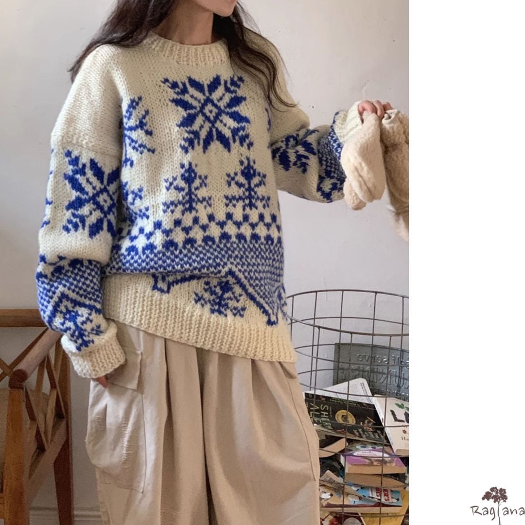 ノルディック柄 ニットセーター M 2col 250434 | Raglana