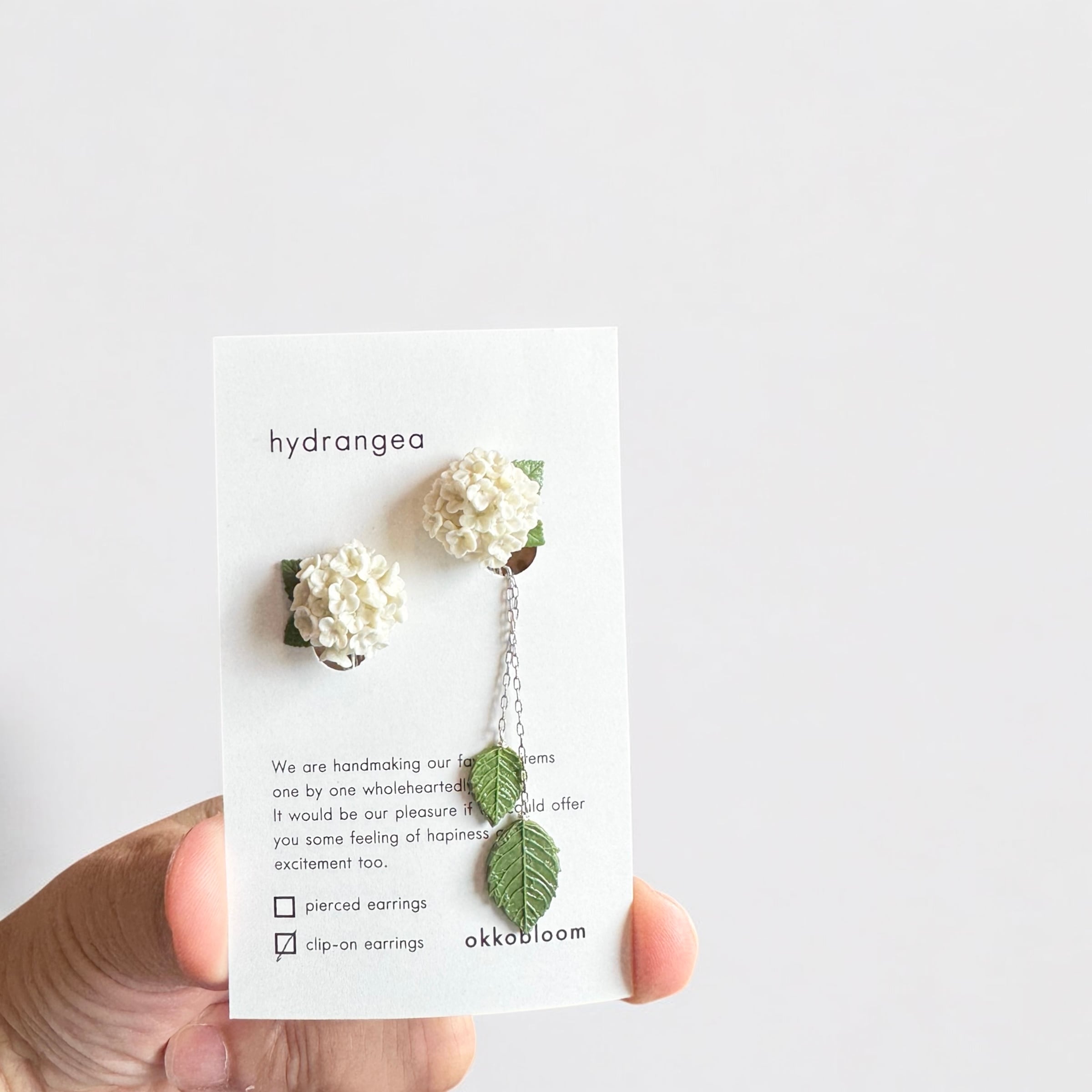 紫陽花 樹脂粘土アクセサリー | teshigotoya ねむの木の豆