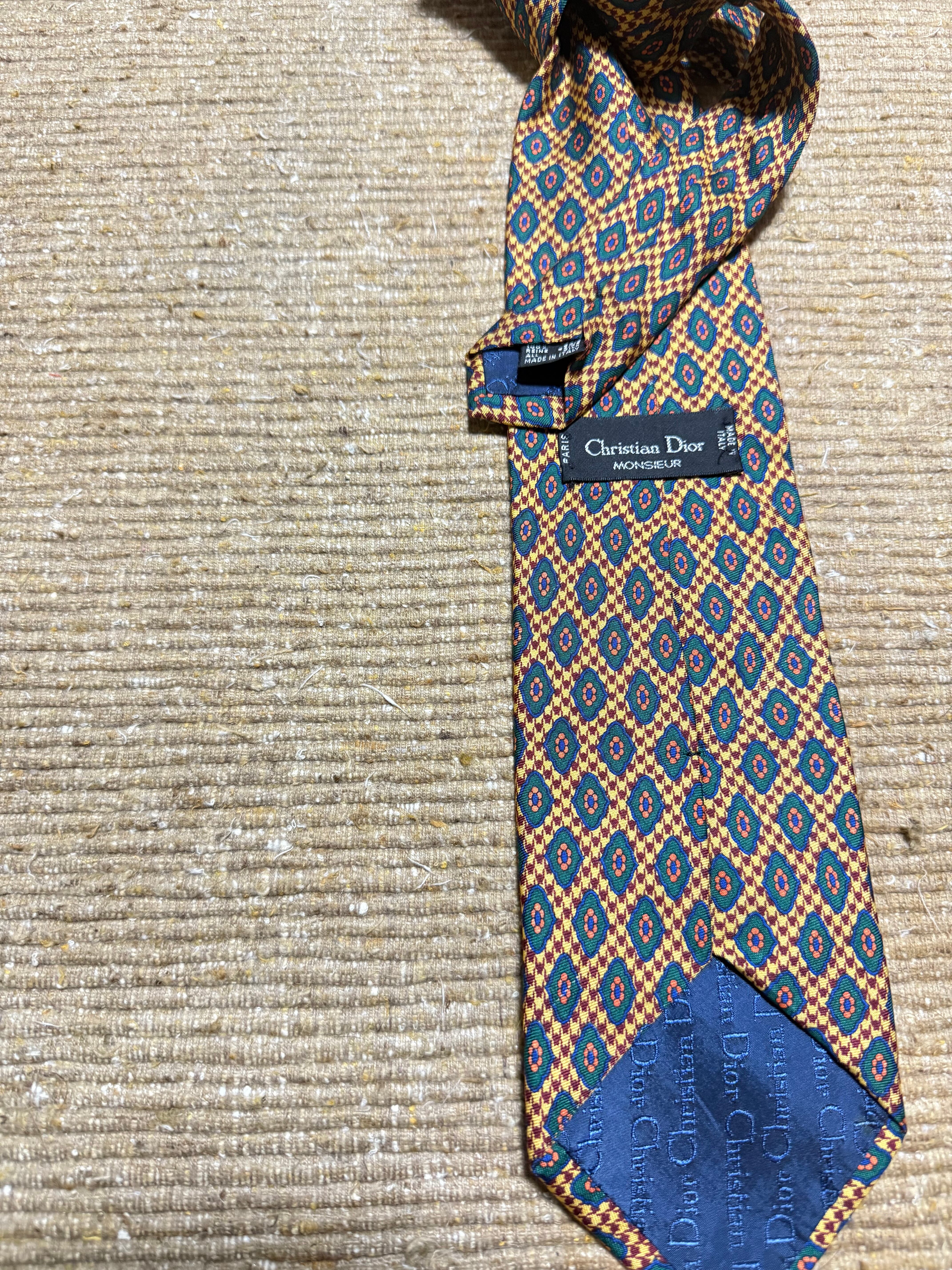 Christian Dior】Design multicolour Italian silk tie | MERGE