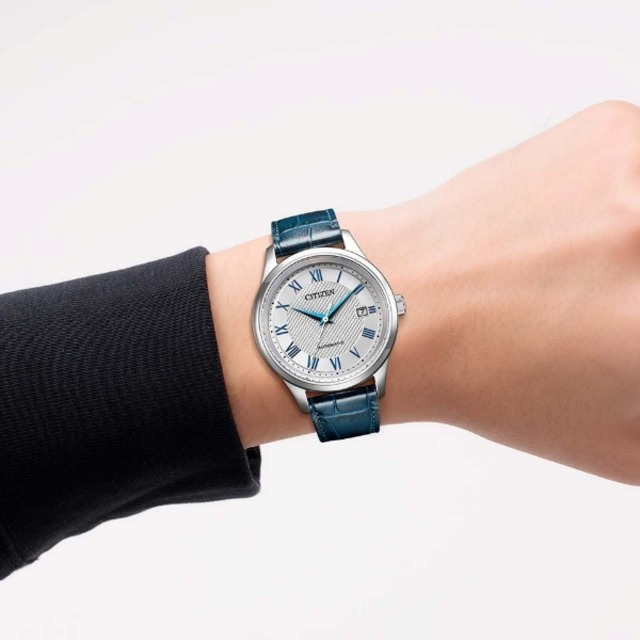 CITIZEN COLLECTION シチズンコレクション 機械式時計 自動巻き 手巻き シースルーバック 牛革 メンズ腕時計 NJ0250-01A
