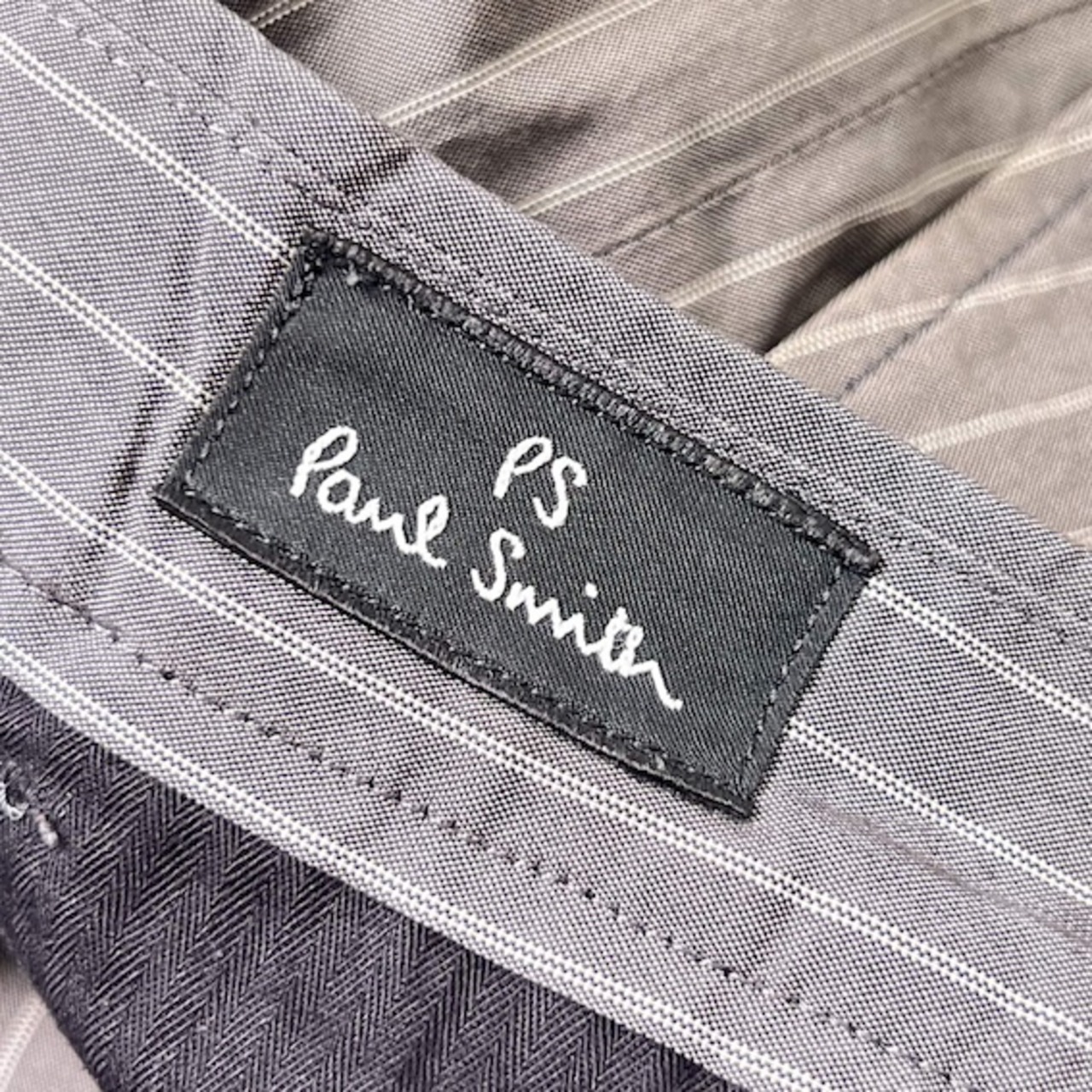 シルク混 PS Paul Smith ポールスミス ストライプ ハーフパンツ ショートパンツ L/グレー系 メンズ