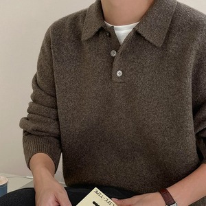襟付きベーシックプルオーバーニット　1273