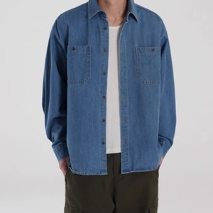 レトロウォッシュデニムシャツ　0835