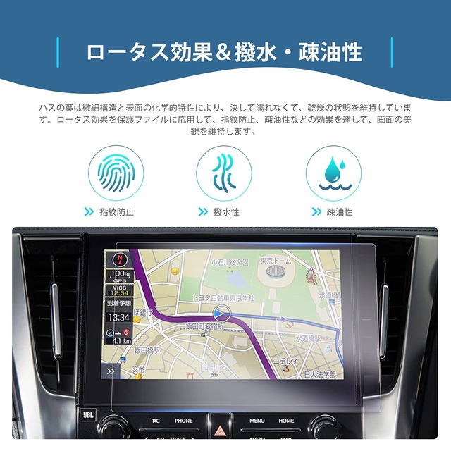 【GAFAT】TOYOTA トヨタ アルファード AGH3#W/GGH3#W/AYH30W型 3代目 ヴェルファイア AH30型 2代目 30系後期 10.5インチ 2020年~2023年 仕様改良 Alphard Vellfire T-Connect SDナビゲーション アルファード30系後期パーツ 純正ナビ PET製 車用液晶保護フィルム ナビ用保護フィルム 傷防止 汚れ防止 指紋防止 防気泡 高透過率（PET製フィルム・2枚セット)
