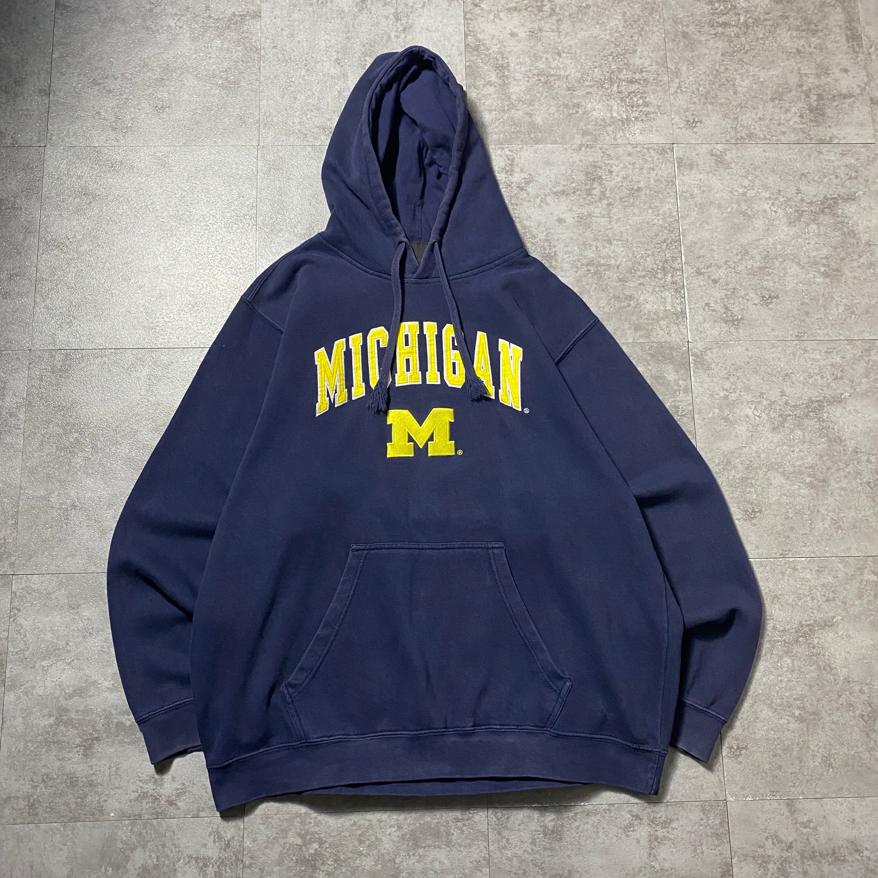 00's GENUINE Michigan ミシガン大学 刺繍カレッジロゴ ネイビー