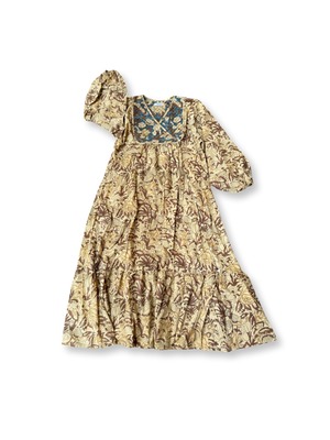 saruche 前開きミニボタンキルティングワンピース Beige