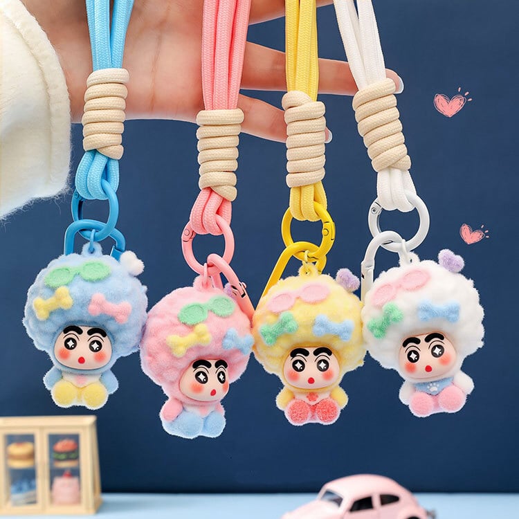 クレヨンしんちゃん アフロ ぬいぐるみ キーホルダー しんのすけ