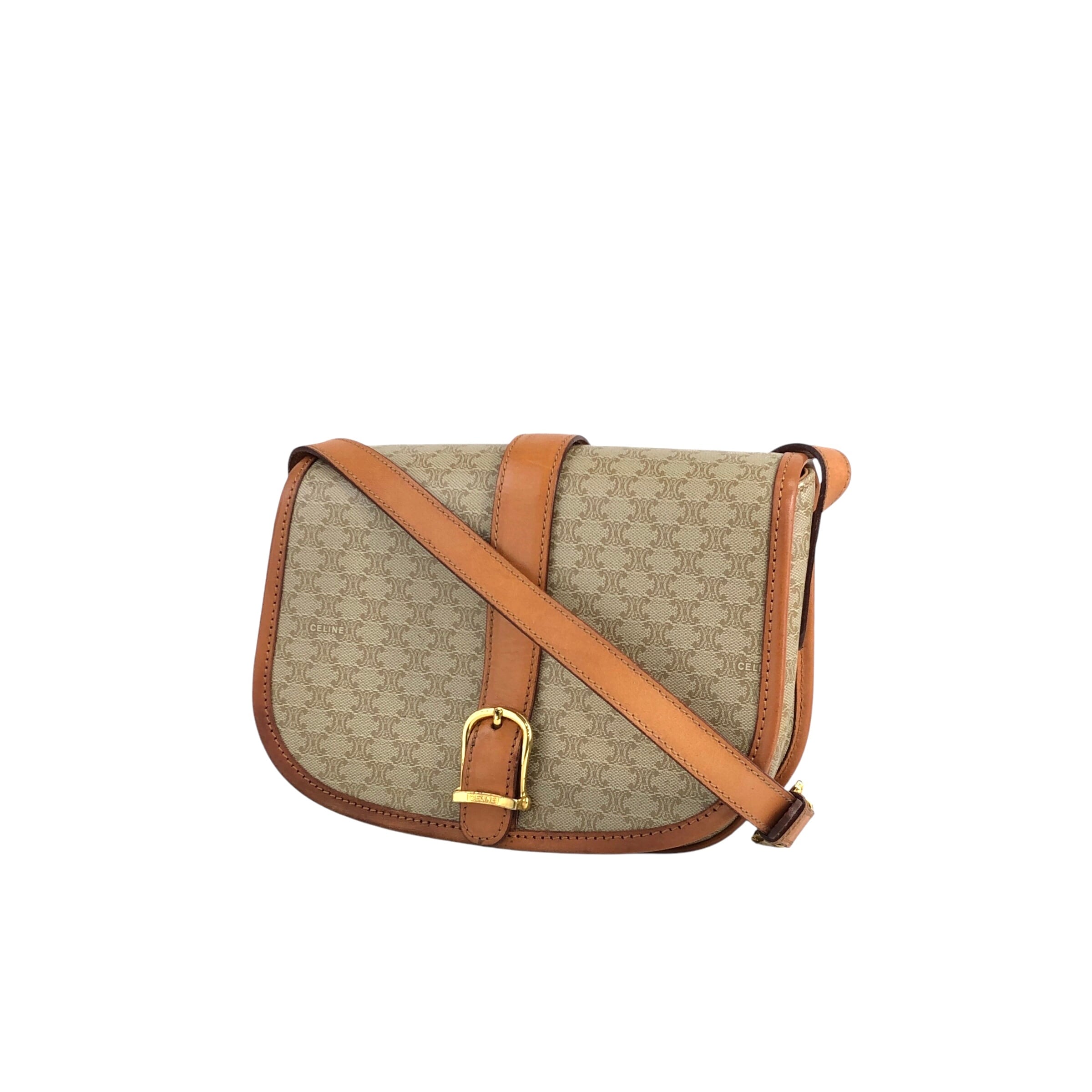 セリーヌ CELINE Cマカダム ショルダーバック カバン バック 肩掛けバック 斜め掛けバック ショルダーバッグ PVC/レザー ベージュ CELINE（セリーヌ） ショルダーバッグ 斜め掛け可能 マカダム PVC