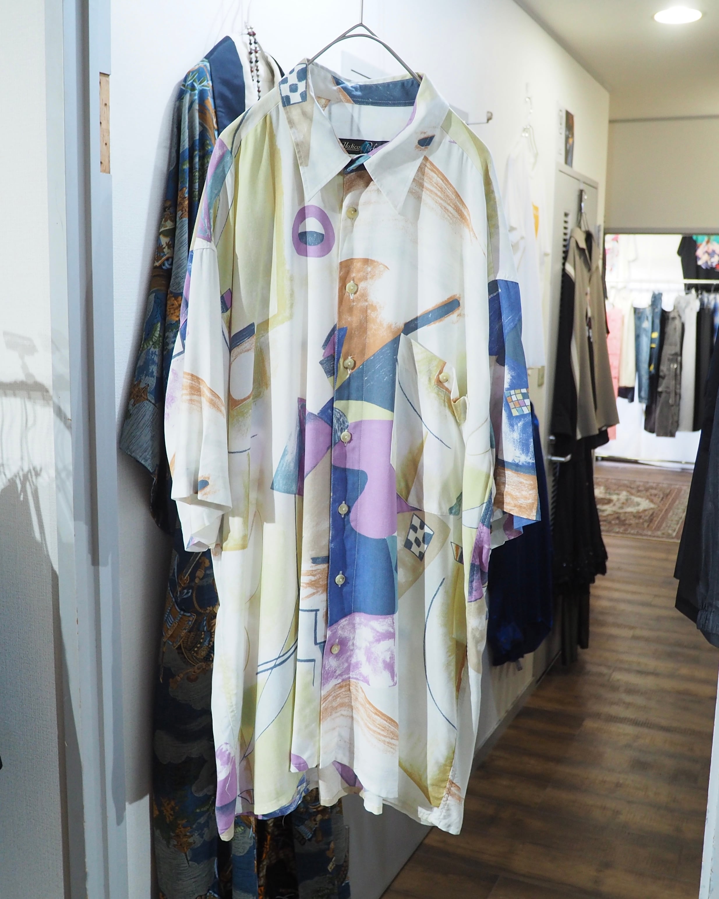 1990s Colorful Abstract art printed vintage loose SS shirt