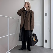 mixツイルオーバーハンサムJK/ブラウン