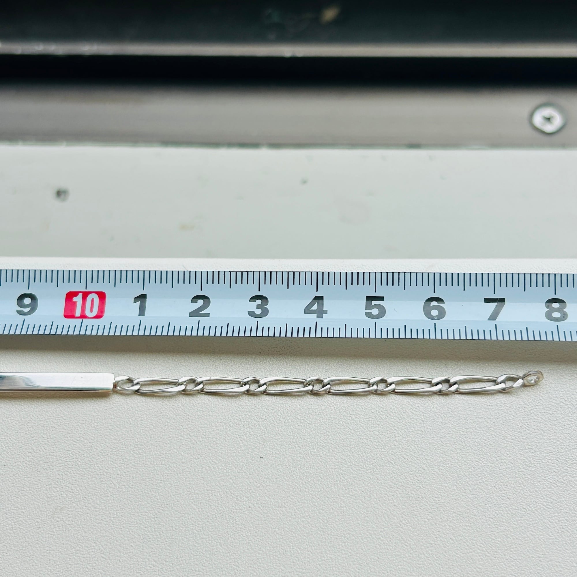 フランスシルバー800 OLD stock IDブレスレット（17.5cm / 3.2g