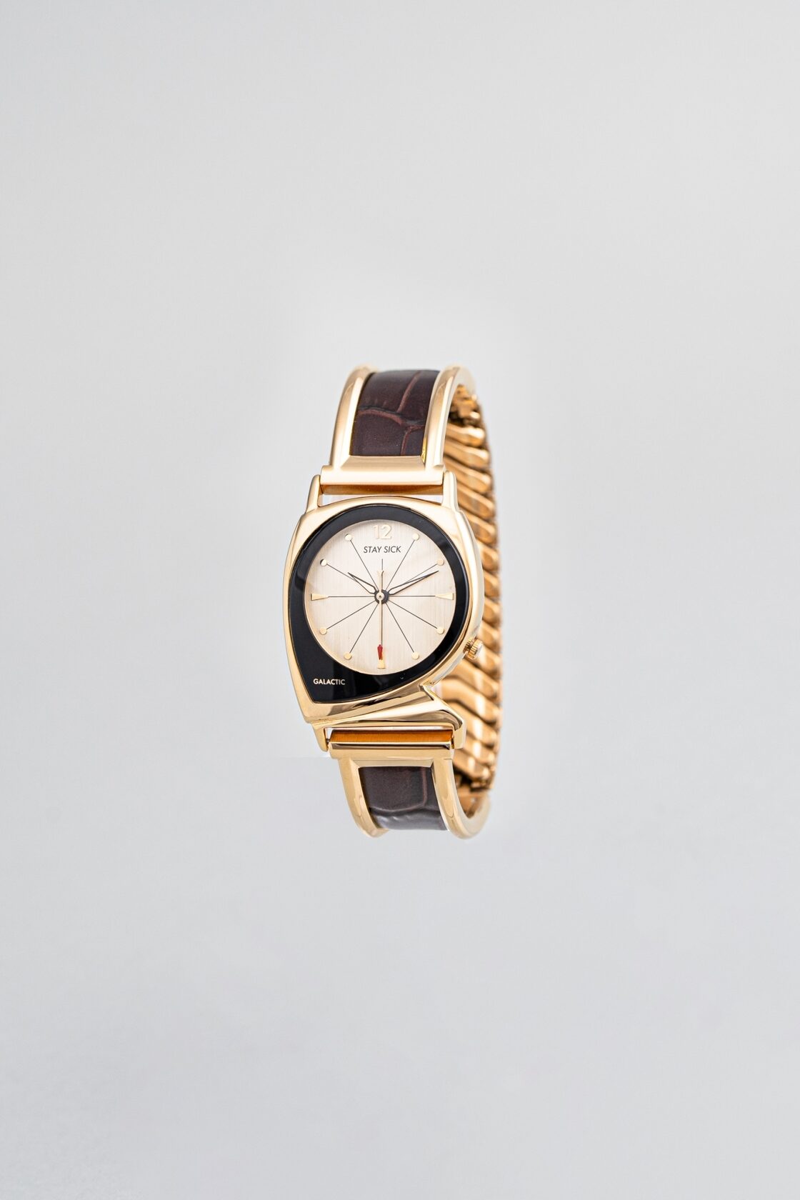 STAY SICK」Wristwatch(Combination)Gold×Black | Pay ID