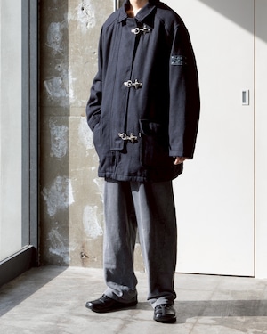 “Levi Strauss & Co.” fireman hook heavy wool melton coat / check blanket lining / From EUROPE