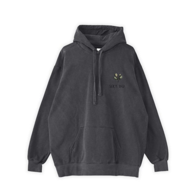 BLOOM YOURSELF　Garment dye Hoodie Black [T0011]