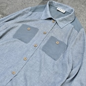 switching design sheer shirt