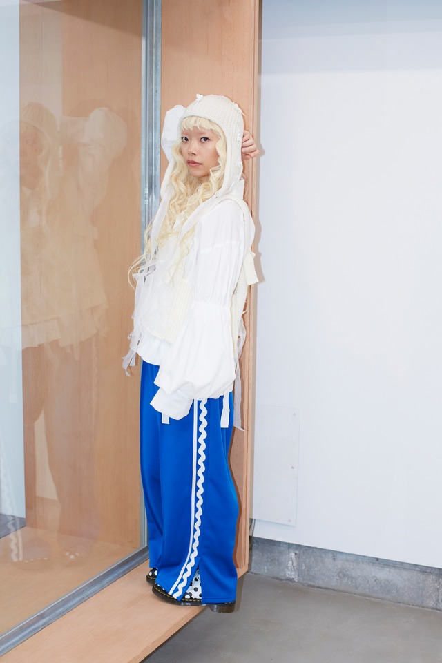 SIDE LINE JERSEY SLIT PANTS / F1