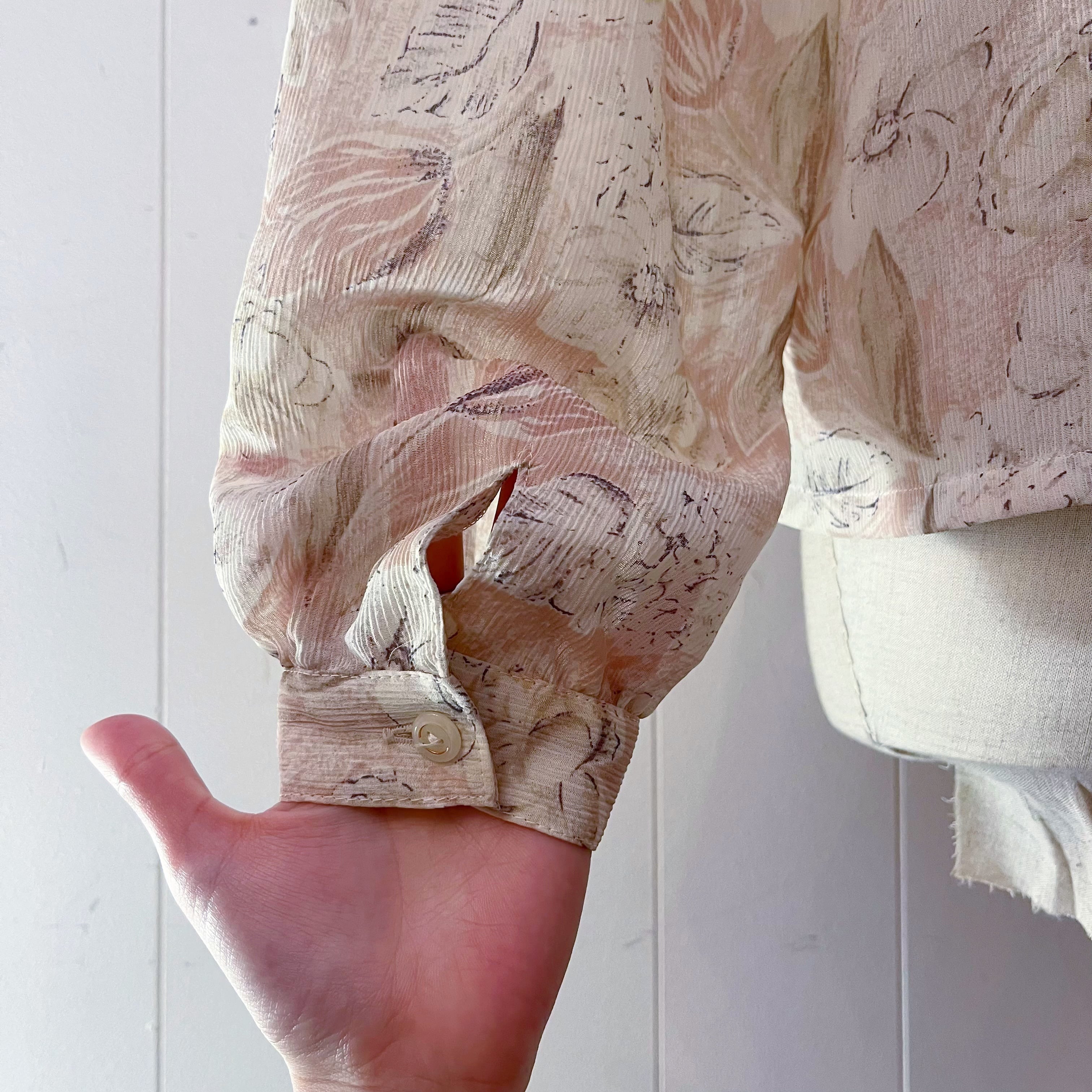 pale pink flower frill blouse