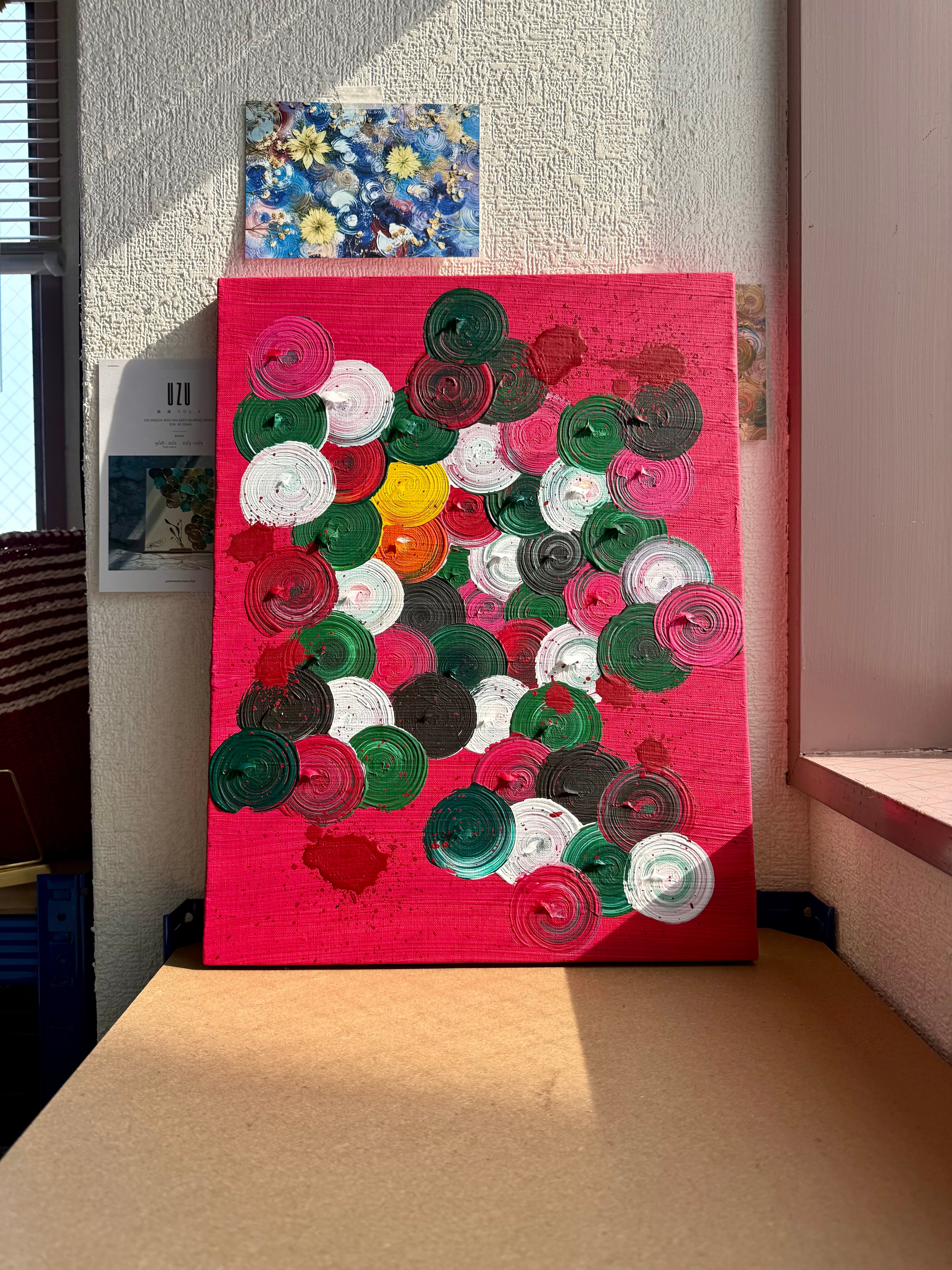 【原画4点セット】●Kaoruko Negishi● アクリル画　紐付き 原画4点セット】○Kaoruko Negishi○ アクリル画 紐付き