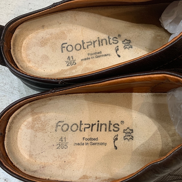 Footprints レザースリッポンシューズ サボサンダル 型押し 茶色